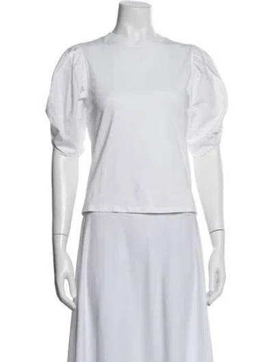 Pre-owned Frame Crew Neck Short Sleeve Top In White