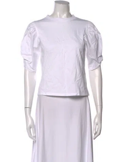 Pre-owned Frame Crew Neck Short Sleeve Top In White
