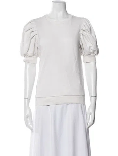 Pre-owned Frame Crew Neck Short Sleeve Top In White