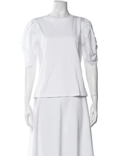 Pre-owned Frame Crew Neck Short Sleeve Top In White