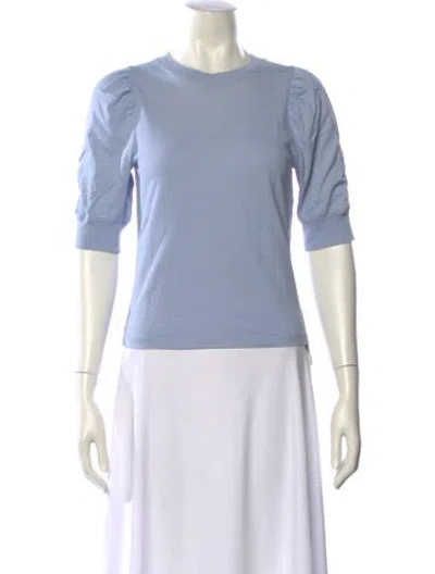 Pre-owned Frame Crew Neck Short Sleeve T-shirt In Blue