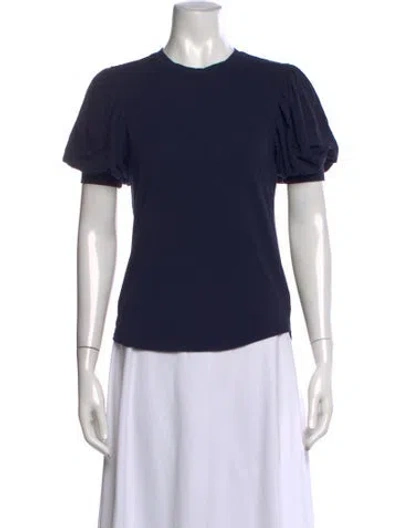 Pre-owned Frame Crew Neck Short Sleeve T-shirt In Blue