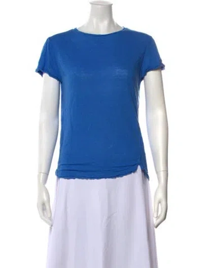 Pre-owned Frame Crew Neck Short Sleeve T-shirt In Blue