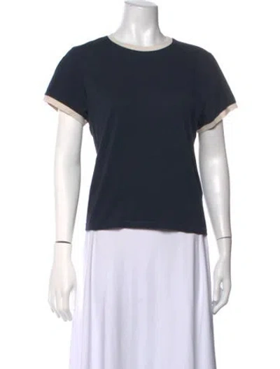 Pre-owned Frame Crew Neck Short Sleeve T-shirt In Blue