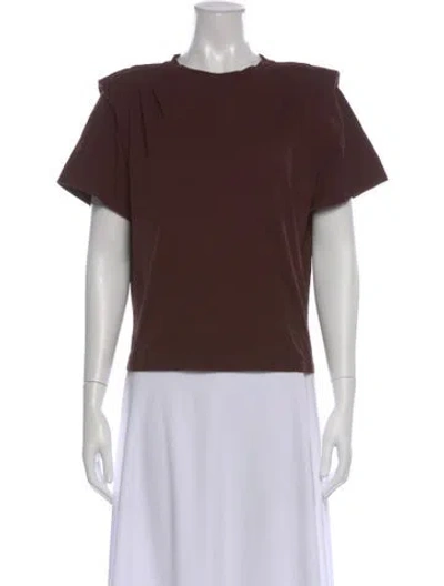 Pre-owned Frame Crew Neck Short Sleeve T-shirt In Brown