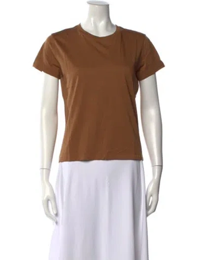 Pre-owned Frame Crew Neck Short Sleeve T-shirt In Brown