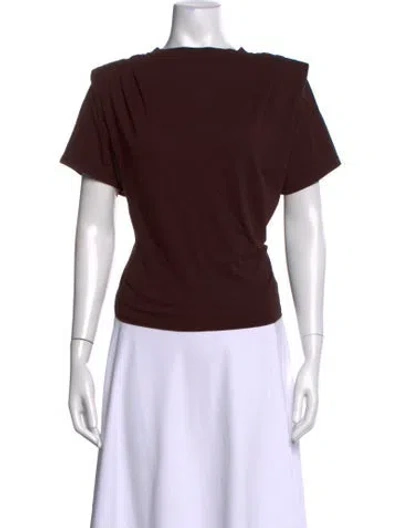 Pre-owned Frame Crew Neck Short Sleeve T-shirt In Brown