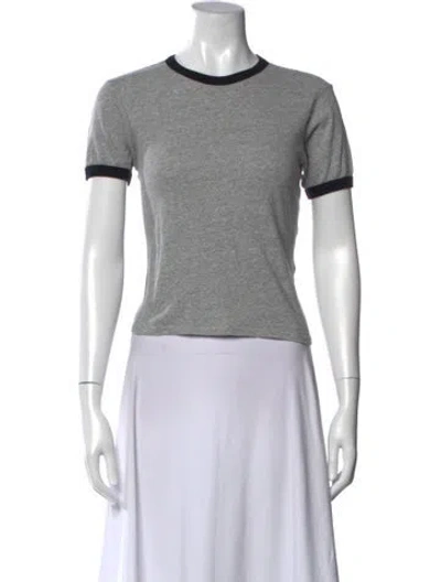Pre-owned Frame Crew Neck Short Sleeve T-shirt In Gray