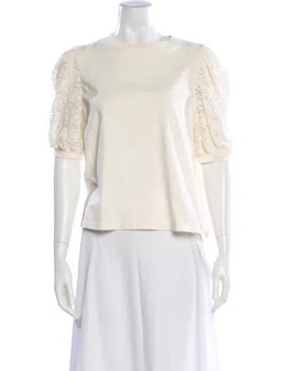 Pre-owned Frame Crew Neck Short Sleeve T-shirt In Neutral