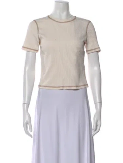 Pre-owned Frame Crew Neck Short Sleeve T-shirt In Neutral