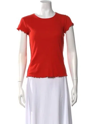 Pre-owned Frame Crew Neck Short Sleeve T-shirt In Orange