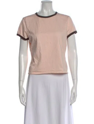 Pre-owned Frame Crew Neck Short Sleeve T-shirt In Pink