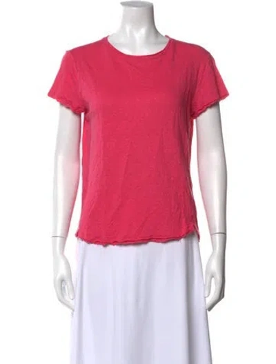 Pre-owned Frame Crew Neck Short Sleeve T-shirt In Pink