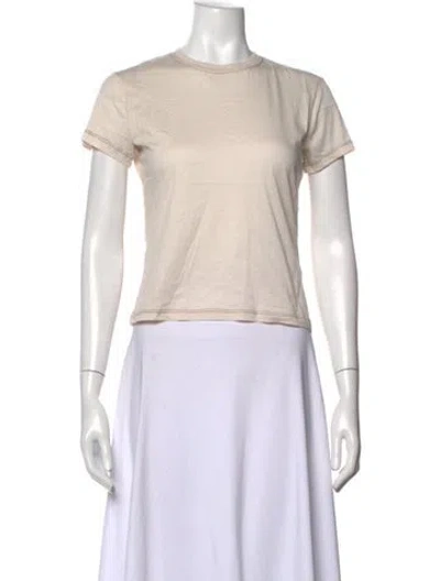 Pre-owned Frame Crew Neck Short Sleeve T-shirt W/ Tags In Neutrals