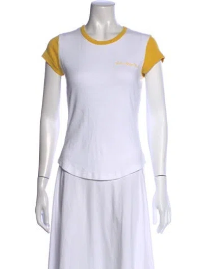 Pre-owned Frame Crew Neck Short Sleeve T-shirt In White