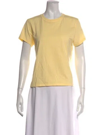 Pre-owned Frame Crew Neck Short Sleeve T-shirt In Yellow