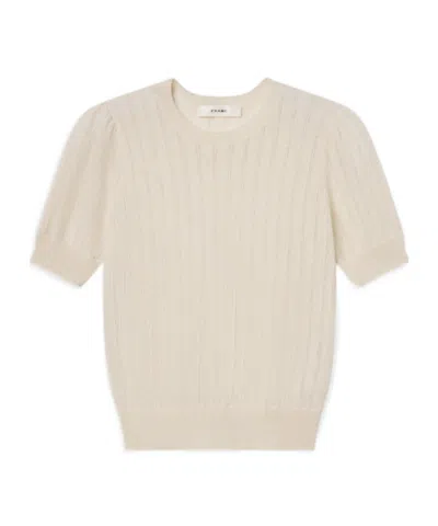 Frame Crew Neck Short-sleeved Sweater In Neutral