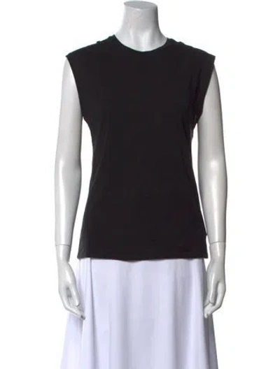 Pre-owned Frame Crew Neck Sleeveless Top In Black