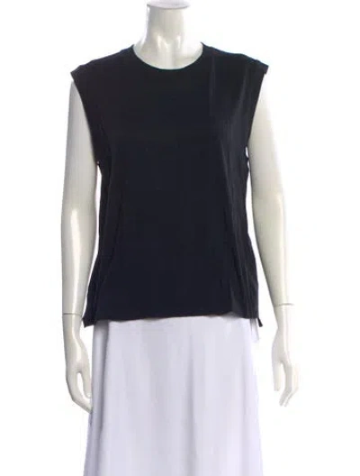Pre-owned Frame Crew Neck Sleeveless Top In Black