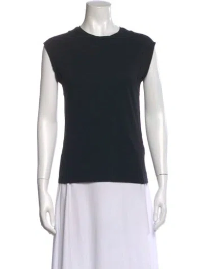 Pre-owned Frame Crew Neck Sleeveless Top In Black