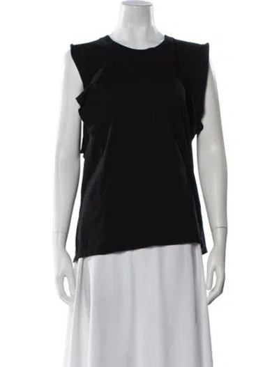 Pre-owned Frame Crew Neck Sleeveless Top In Black