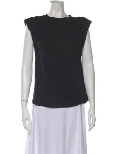 Pre-owned Frame Crew Neck Sleeveless Top In Black
