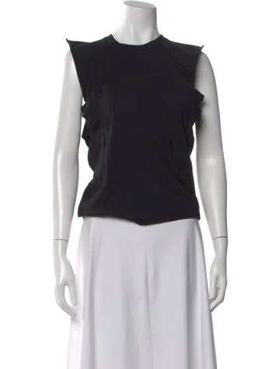Pre-owned Frame Crew Neck Sleeveless Top In Black