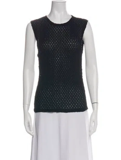 Pre-owned Frame Crew Neck Sleeveless Top In Black