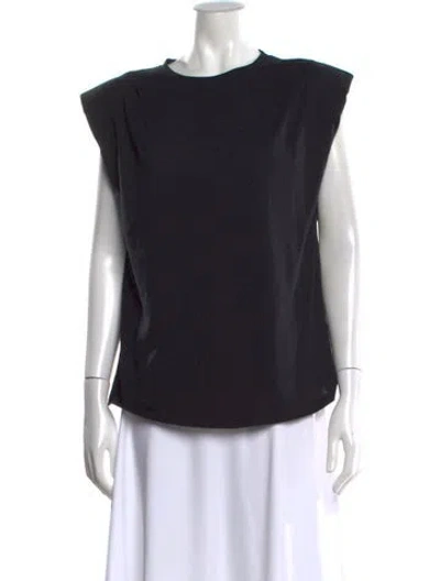 Pre-owned Frame Crew Neck Sleeveless Top In Black
