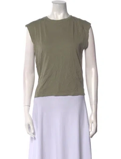 Pre-owned Frame Crew Neck Sleeveless Top In Green