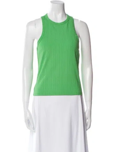 Pre-owned Frame Crew Neck Sleeveless Top In Green