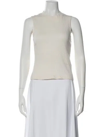 Pre-owned Frame Crew Neck Sleeveless Top In Neutral