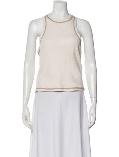 Pre-owned Frame Crew Neck Sleeveless Top In Neutral
