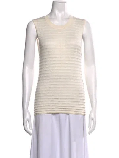 Pre-owned Frame Crew Neck Sleeveless Top In Neutral