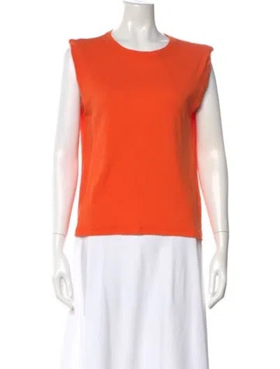 Pre-owned Frame Crew Neck Sleeveless Top In Orange