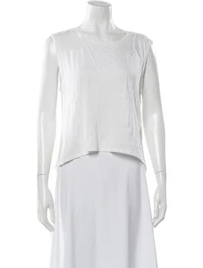 Pre-owned Frame Crew Neck Sleeveless Top In White