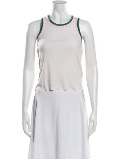 Pre-owned Frame Crew Neck Sleeveless Top In White