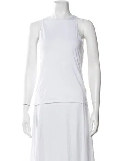 Pre-owned Frame Crew Neck Sleeveless Top In White