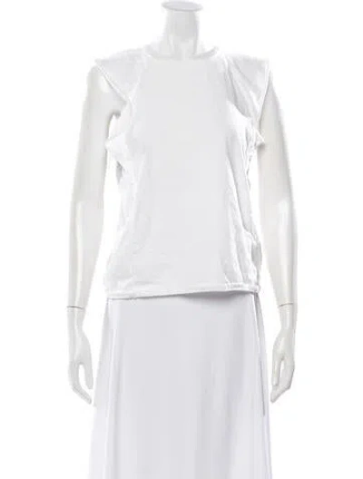Pre-owned Frame Crew Neck Sleeveless Top In White