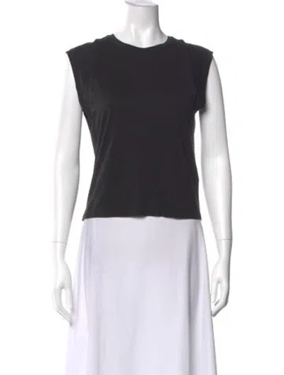Pre-owned Frame Crew Neck Sleeveless T-shirt In Black