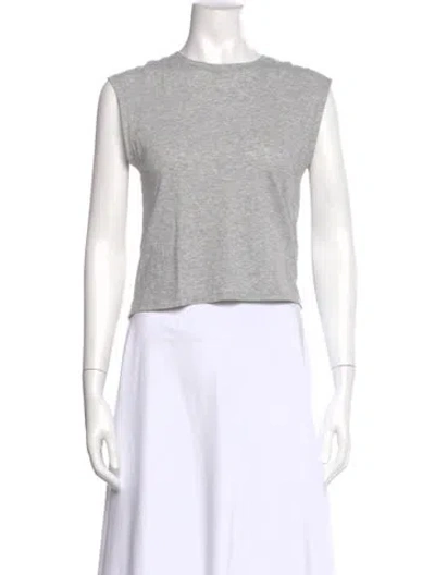 Pre-owned Frame Crew Neck Sleeveless T-shirt In Gray