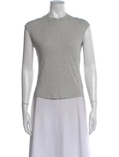 Pre-owned Frame Crew Neck Sleeveless T-shirt In Gray