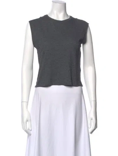 Pre-owned Frame Crew Neck Sleeveless T-shirt In Gray