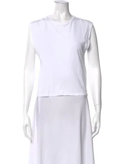 Pre-owned Frame Crew Neck Sleeveless T-shirt In White