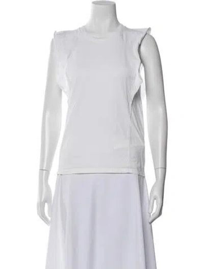 Pre-owned Frame Crew Neck Sleeveless T-shirt In White