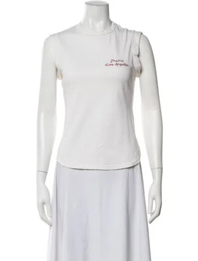 Pre-owned Frame Crew Neck Sleeveless T-shirt In White