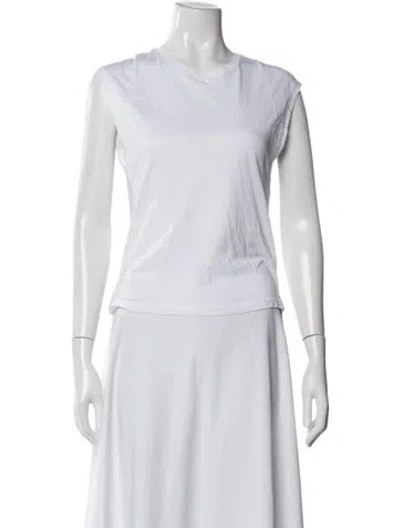 Pre-owned Frame Crew Neck Sleeveless T-shirt In White