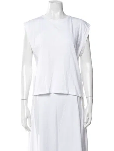 Pre-owned Frame Crew Neck Sleeveless T-shirt In White