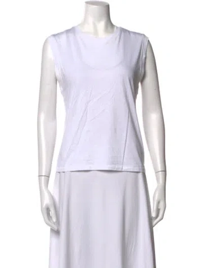 Pre-owned Frame Crew Neck Sleeveless T-shirt In White