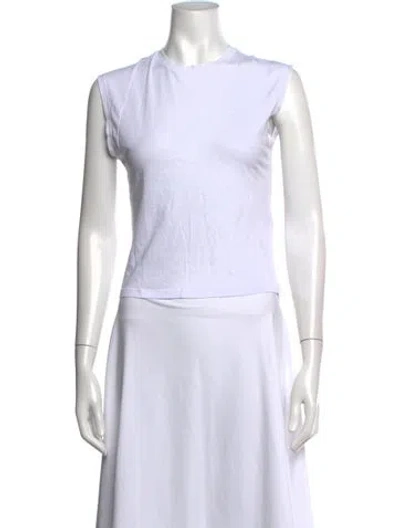 Pre-owned Frame Crew Neck Sleeveless T-shirt In White